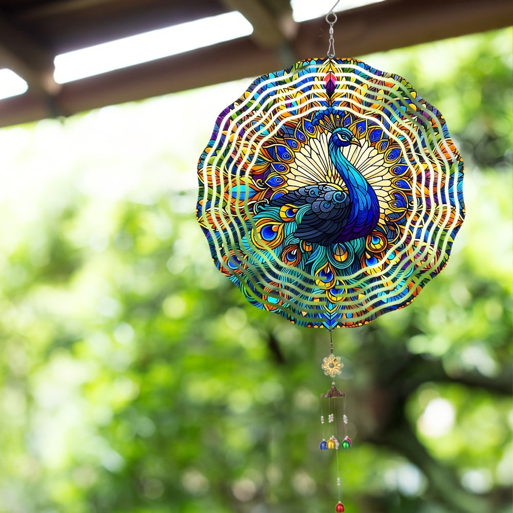 Pauw Windspinner – 25.4 cm Metalen 3D Hangdecoratie voor Binnen & Buiten