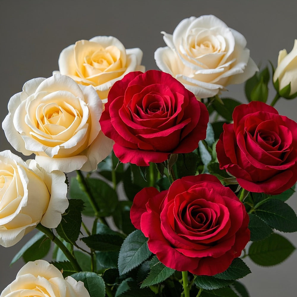 Kunstmatig rozenboeket – 24 stuks zijden rozen met lange steel voor feestelijke tafeldecoratie en cadeaugebruik