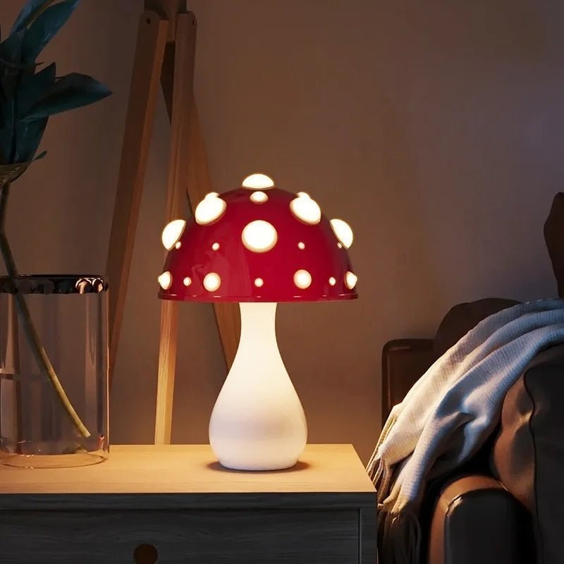 Paddenstoelvormige Led Tafellamp Met Sculpturale Vorm Voor Warme Moderne Sfeerverlichting