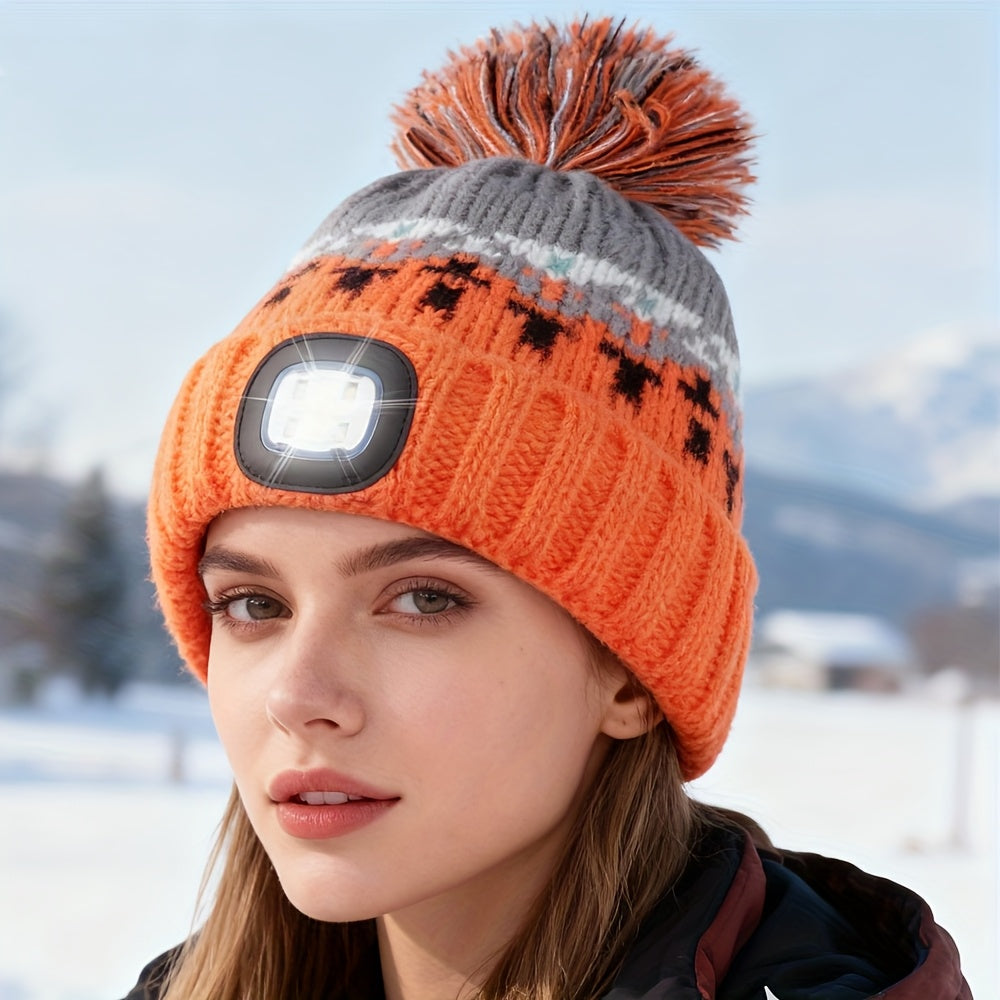 Beanie met LED-licht – Oplaadbare Wintermuts voor Nachtelijke Activiteiten