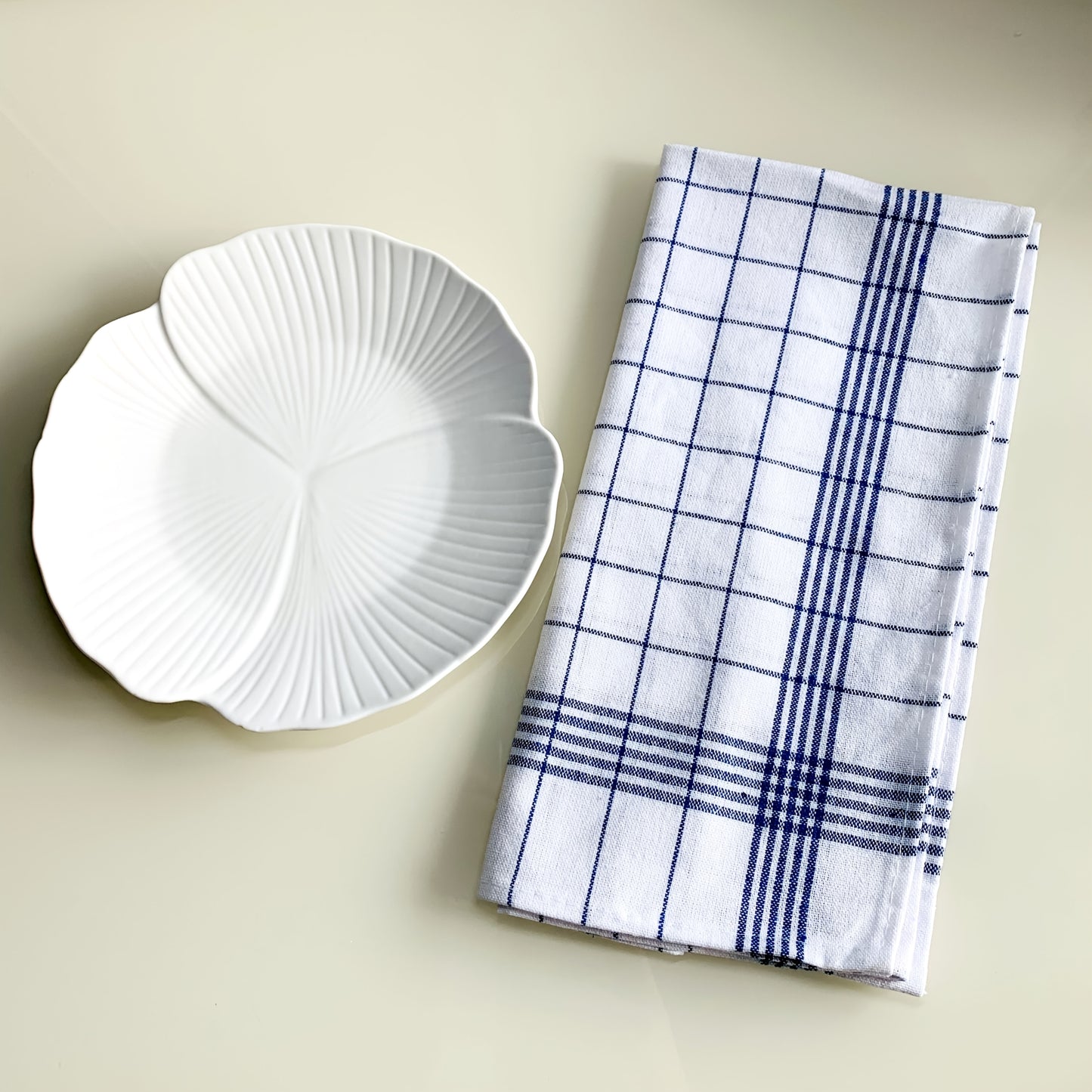 RetroDry Vaatdoekenset – 10 Vintage Katoenen Keukendoeken met Geruit Patroon