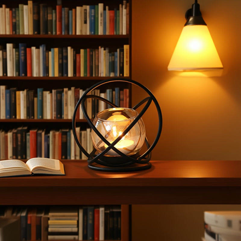 Bolvormige Kaarshouder – Minimalistisch Metalen Tafelstuk