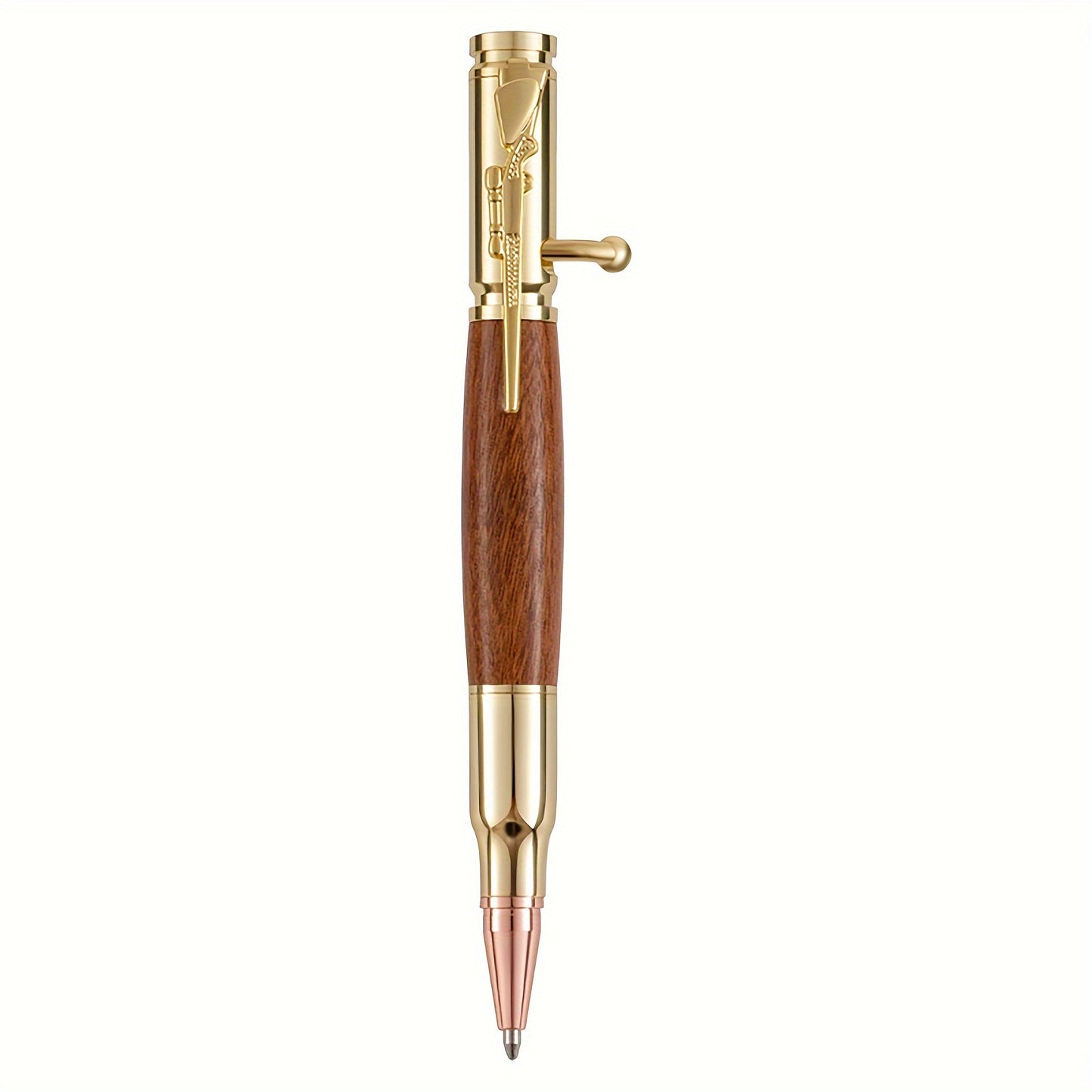 Multifunctionele balpen rood en zwart hout