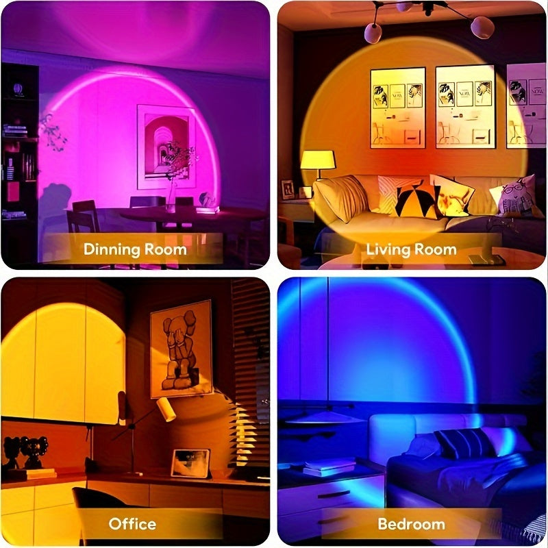 SunGlow LED Projector – 16 Kleuren Zonsondergangsfeer voor Slaapkamer & Decor