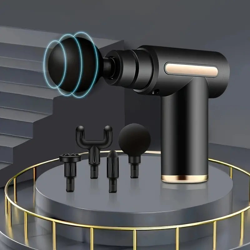 Draagbare Massage Gun – LED Touchscreen & USB-oplaadbaar met 4 Koppen voor Spierherstel
