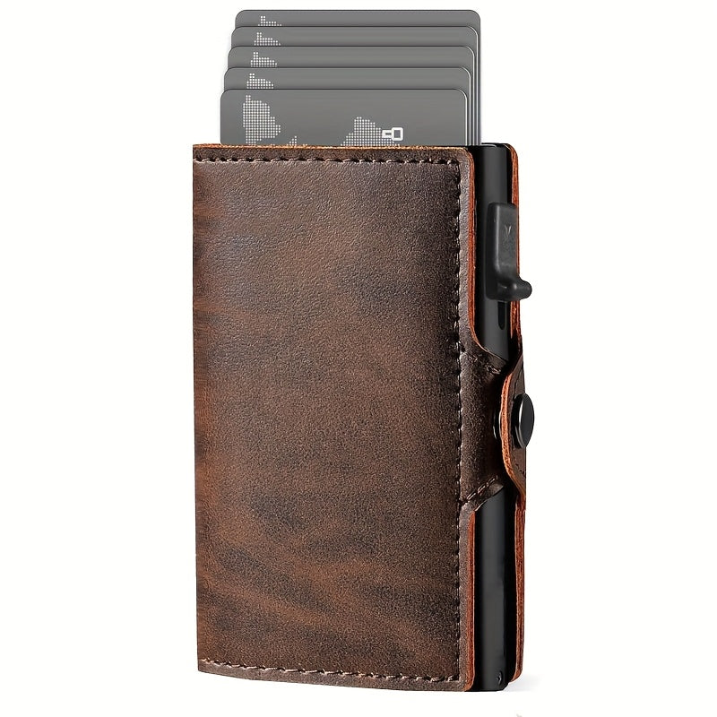 SlimGuard Pop-up Portemonnee – Ultradunne Veiligheid in Zwart Metaal