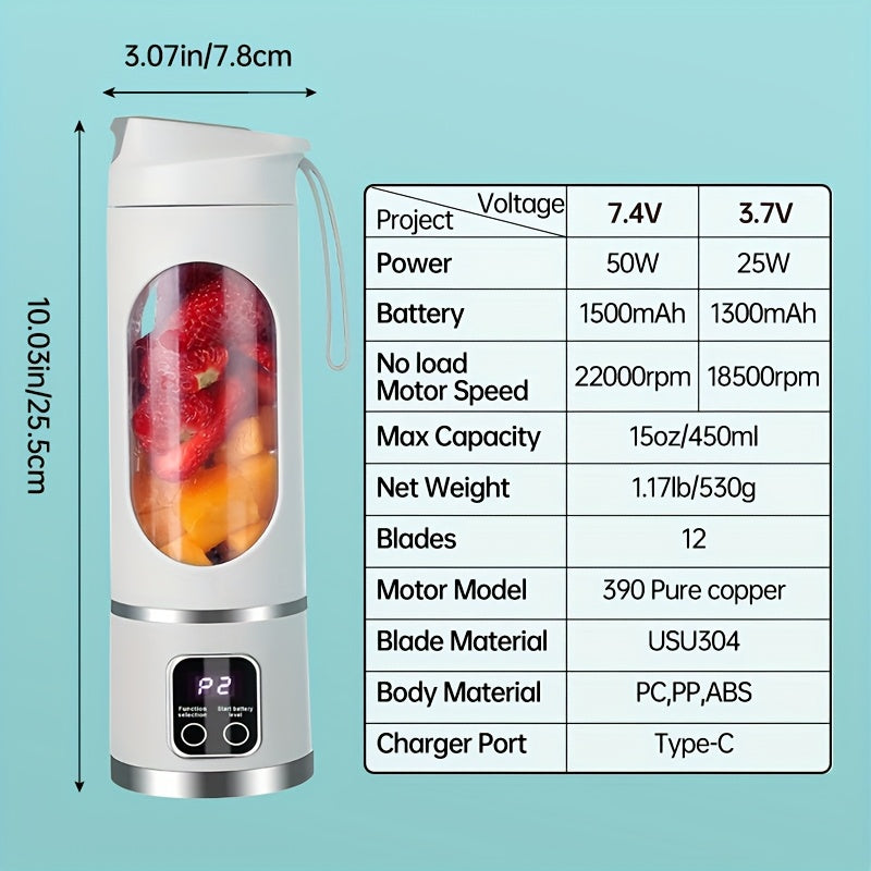 USB-oplaadbare Mini Blender – Draagbaar en Krachtig voor Smoothies en Sappen