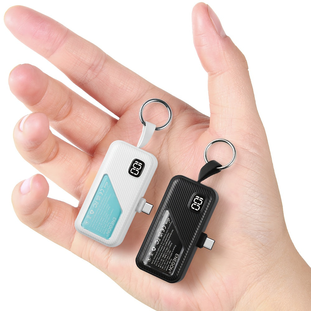 ENEGON 2-Pack Powerbanks – 5000mAh Ultra-Compact met USB-C & 12W Snelladen