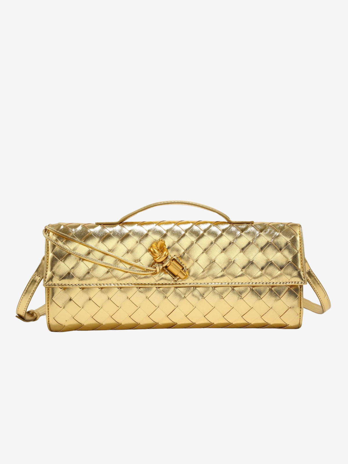 Geweven Crossbody Tas Van Leer Met Compact En Tijdloos Design