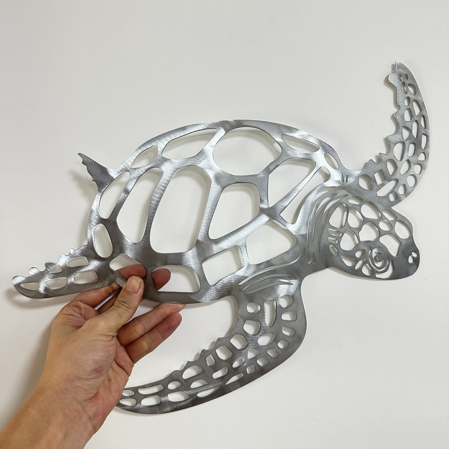 Metalen Schildpad Wanddecor – Modern & Horizontaal voor Strandkamers