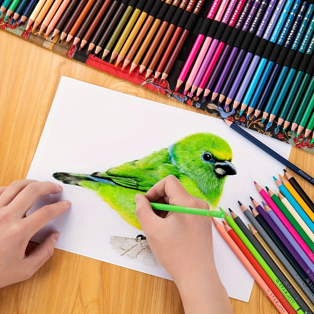 72 oliebasis kleurpotloden – premium set met canvas wrap en accessoires voor volwassenen en kunstenaars