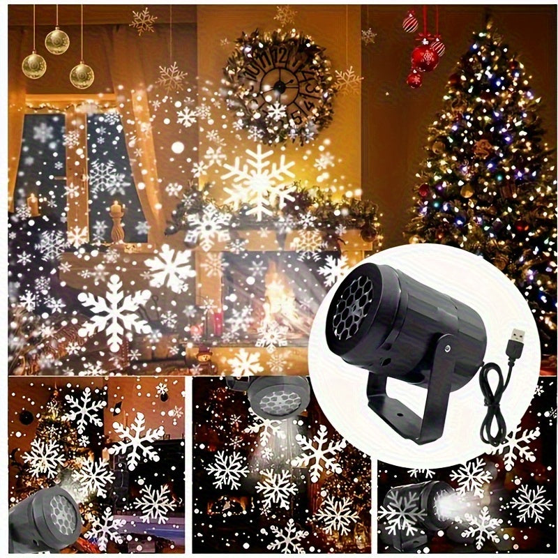 SnowFall Projectielamp – USB Winterverlichting met Sneeuwvlokeffect
