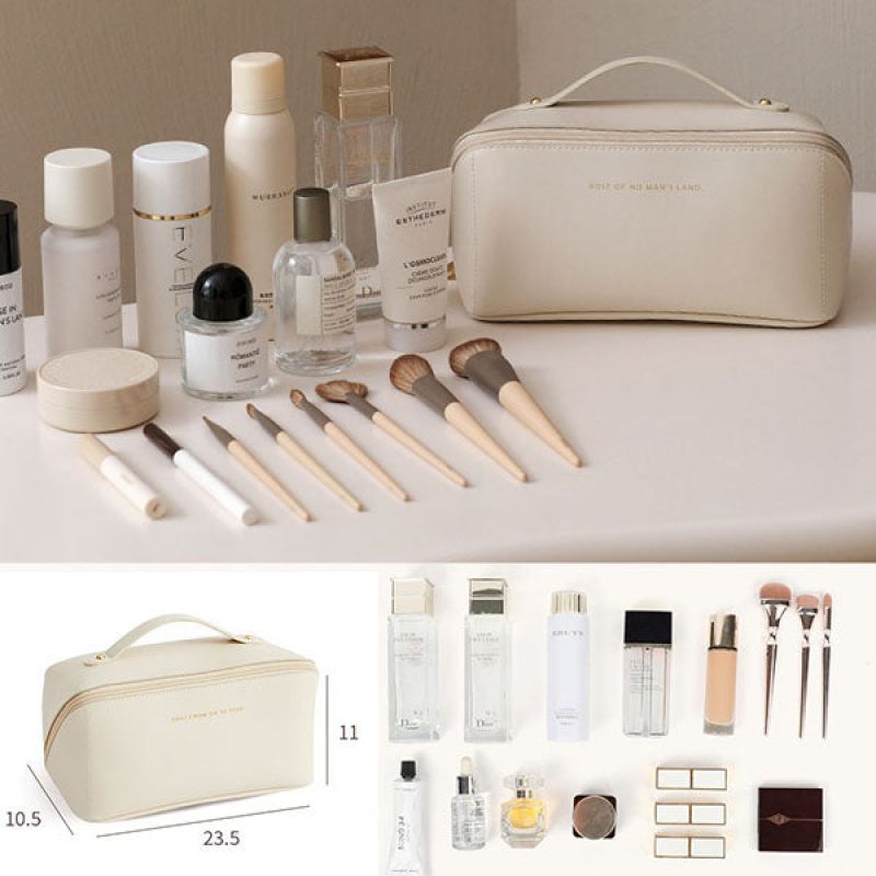 Luxe Beautycase van PU-Leer met Meerdere Opbergvakken