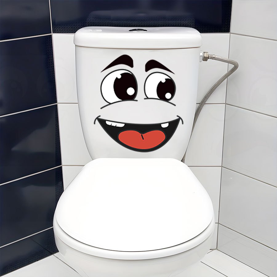 Set van 4 cartoon gezichtstickers – zelfklevend en verwijderbaar