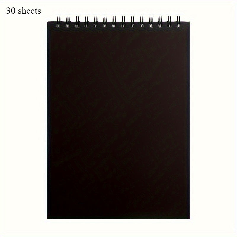 Zwarte schetsboekenset – 30 stuks met spiraalbinding en dik papier voor kunststudenten en studio-ontwerp