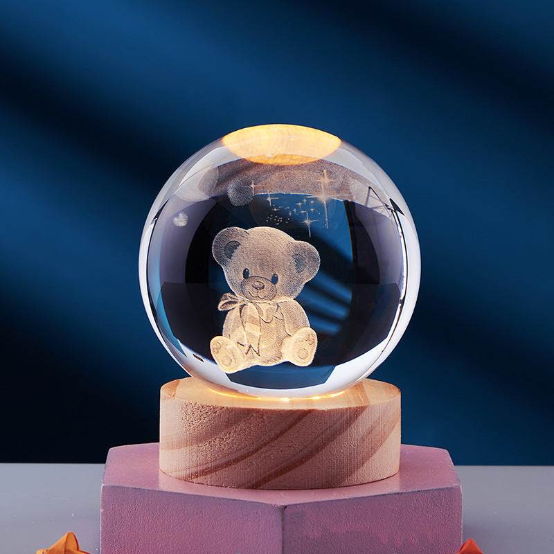 3d led nachtlamp met kristallen ontwerp