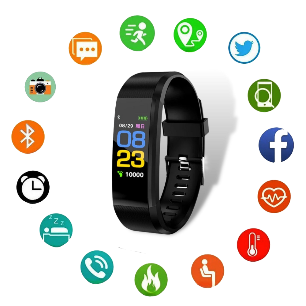 Senioren Smartwatch Met Gezondheidsmonitor En Helder LED Display