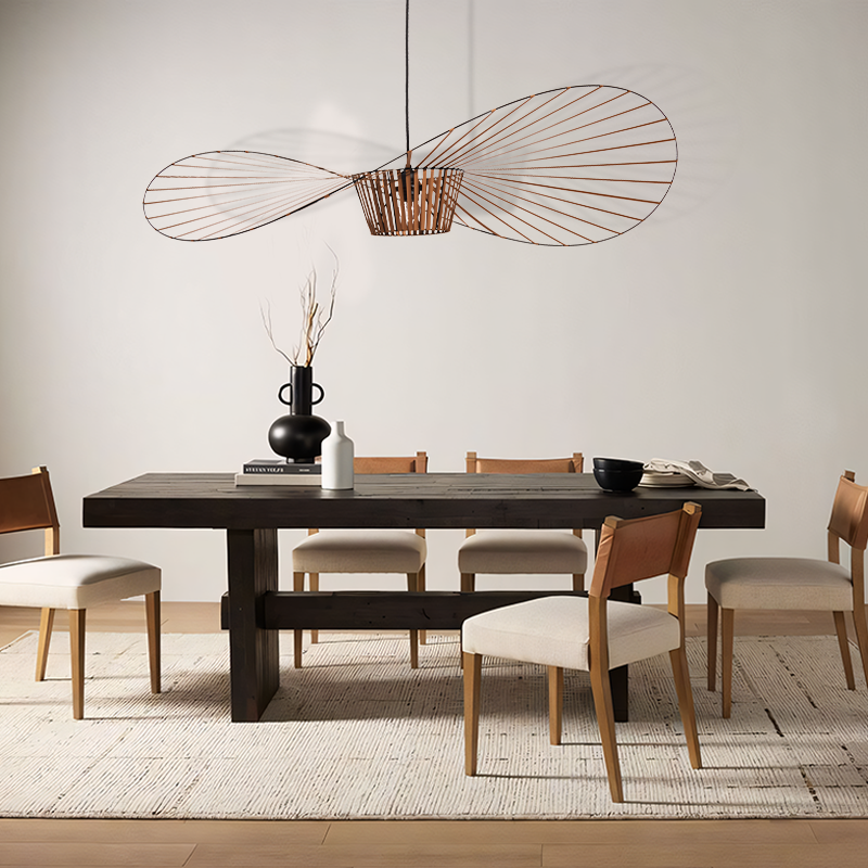Scandinavische Hanglamp Met Strohoed Design En Open Draadframe