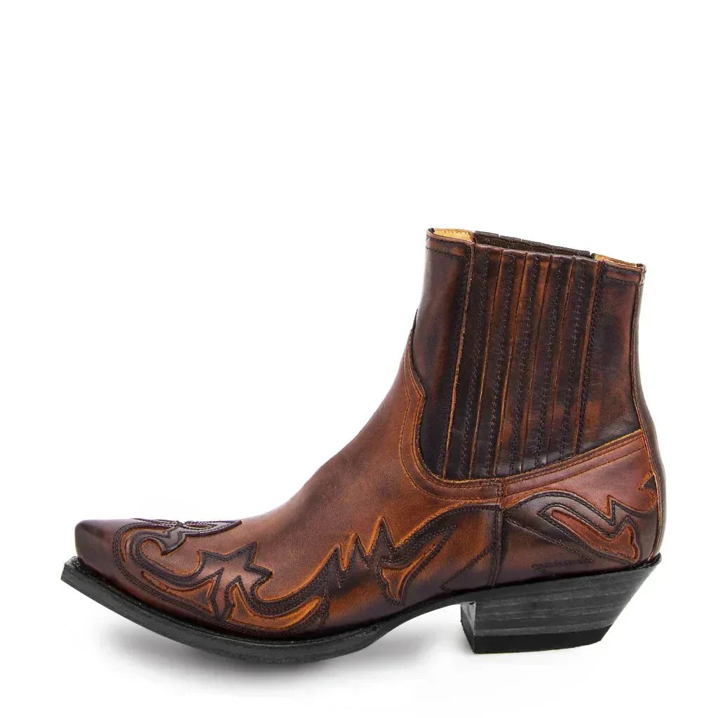 Mannen Leren Cowboylaarzen Met Westernprofiel