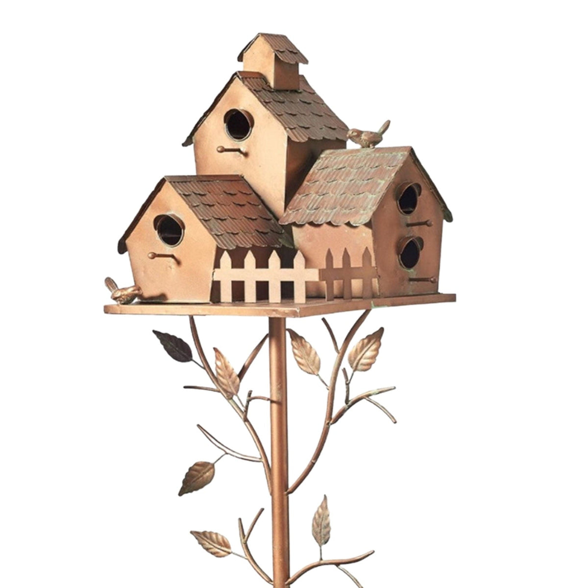 Metalen Vogelhuisje Met Artistiek Ontwerp En Stevige Tuinsteker