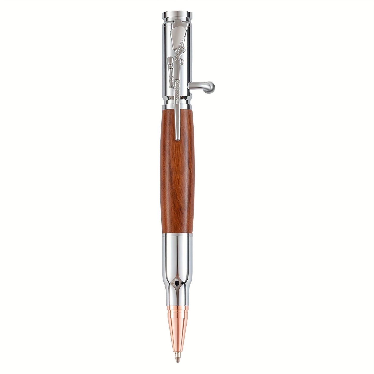 Multifunctionele balpen rood en zwart hout