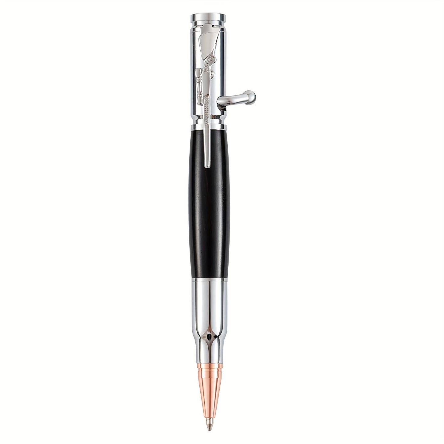 Multifunctionele balpen rood en zwart hout