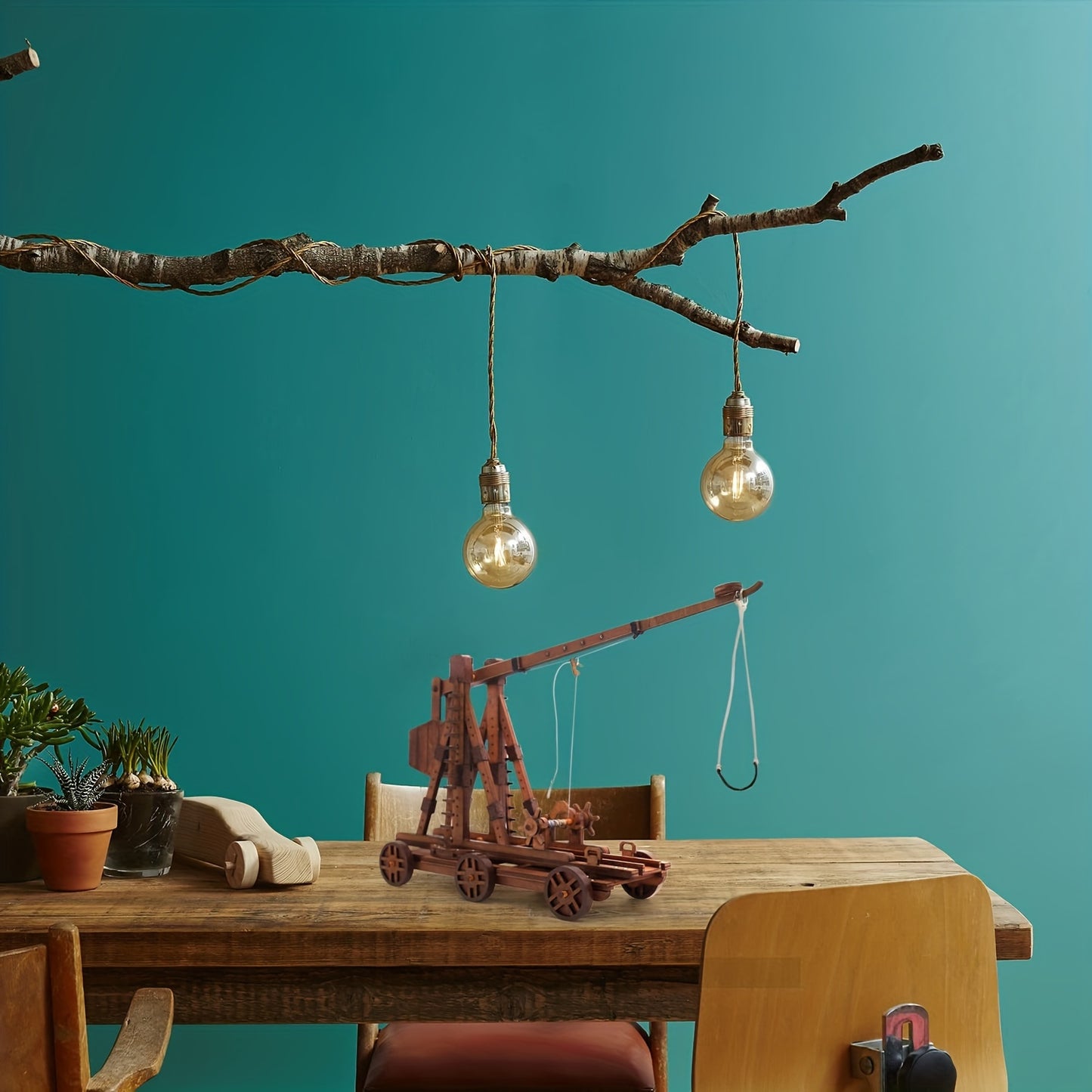 Middeleeuws katapultmodel – 3D houten puzzel voor bouwen, spelen en decoreren