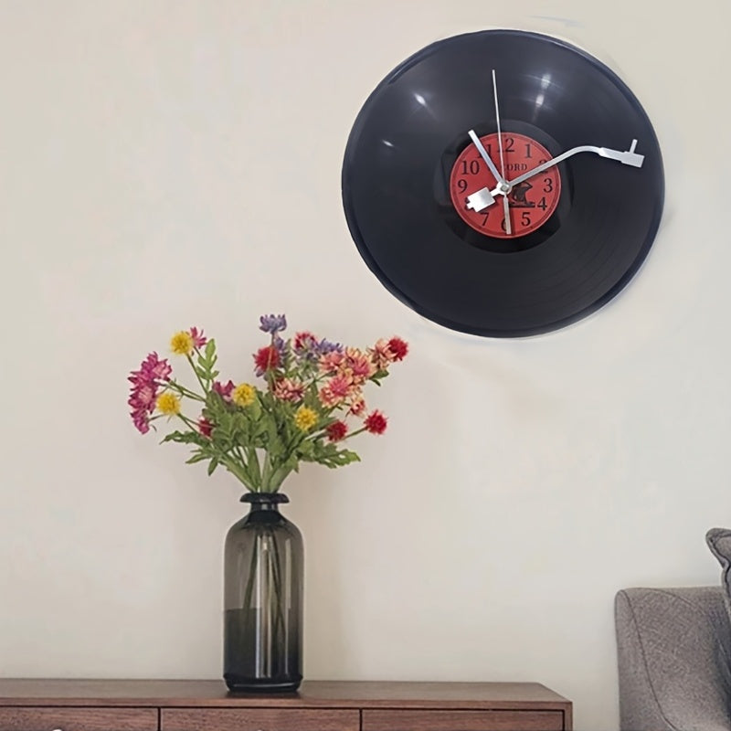 RedLabel Vinyl Wandklok – Retro Muziekdecoratie van Vintage LP