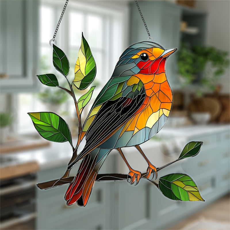 Robin Zonnescherm – 1 Stuks Acryl Muurdecoratie (20.32 cm)