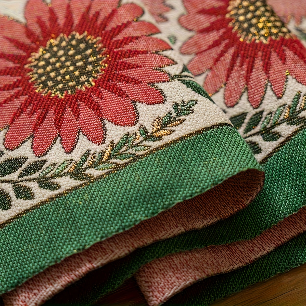 Boho tafelloper – geborduurd polyester doek van 121.92 cm voor koffietafel, kast en feestdecoratie