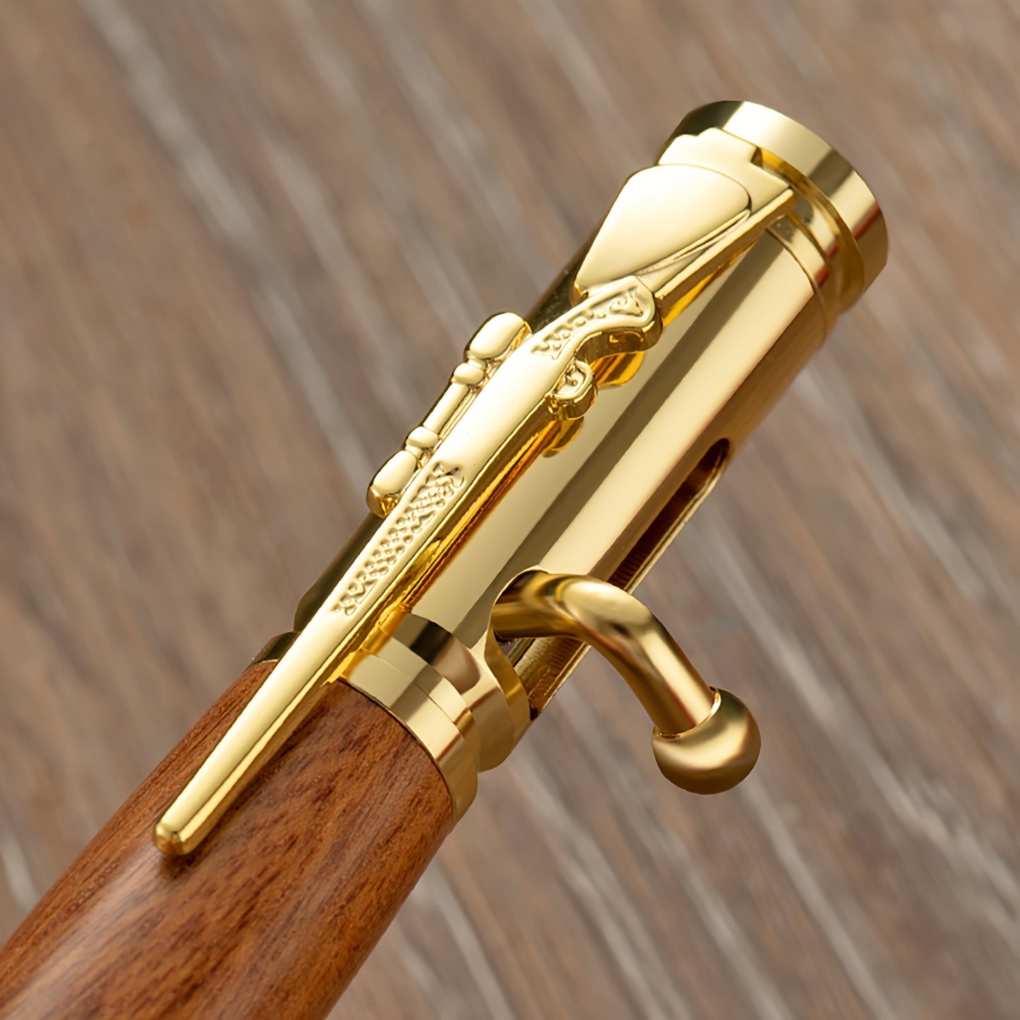 Multifunctionele balpen rood en zwart hout