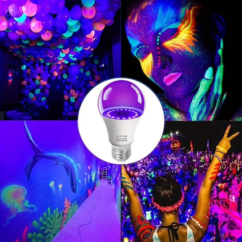 GlowBeam Blacklight LED – 12W Zwartlichtlamp voor Feest & Decor