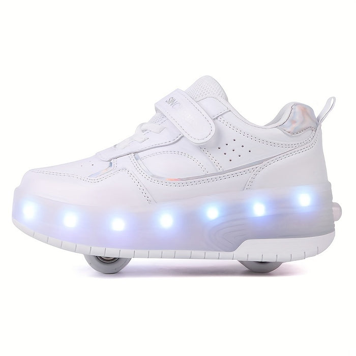 Kindersneakers Met LED Verlichting En Uitneembare Wieltjes