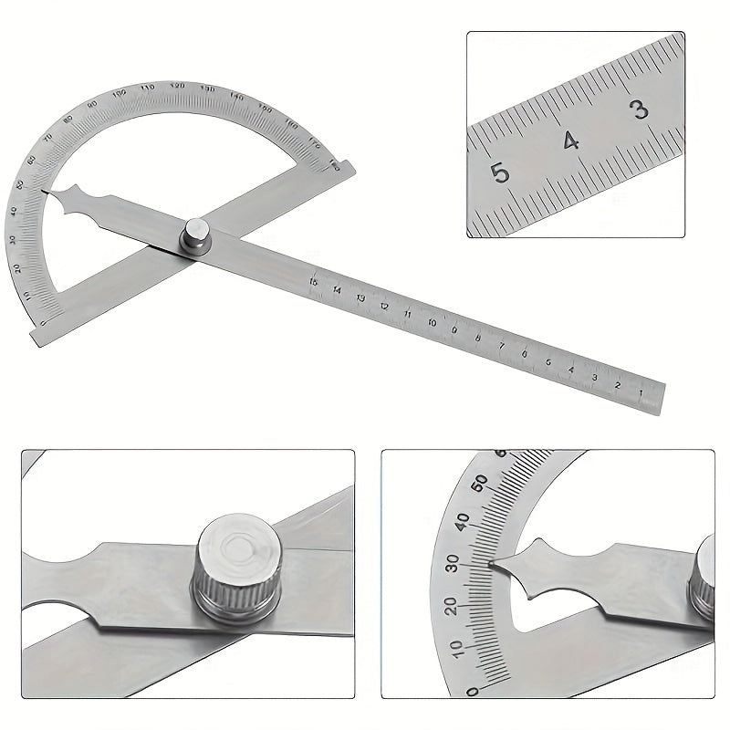 AnglePro Timmermanshoek – Roestvrijstalen Precisie Meetlint met Blauwe Accenten