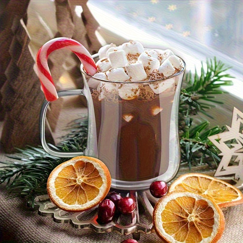 LatteLux Glazenset – Dubbelwandige Borosilicaat Bekers met Handvat voor Koffie en Thee