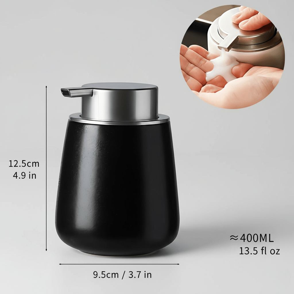 Keramische Zeepdispenser met 400 ml Inhoud