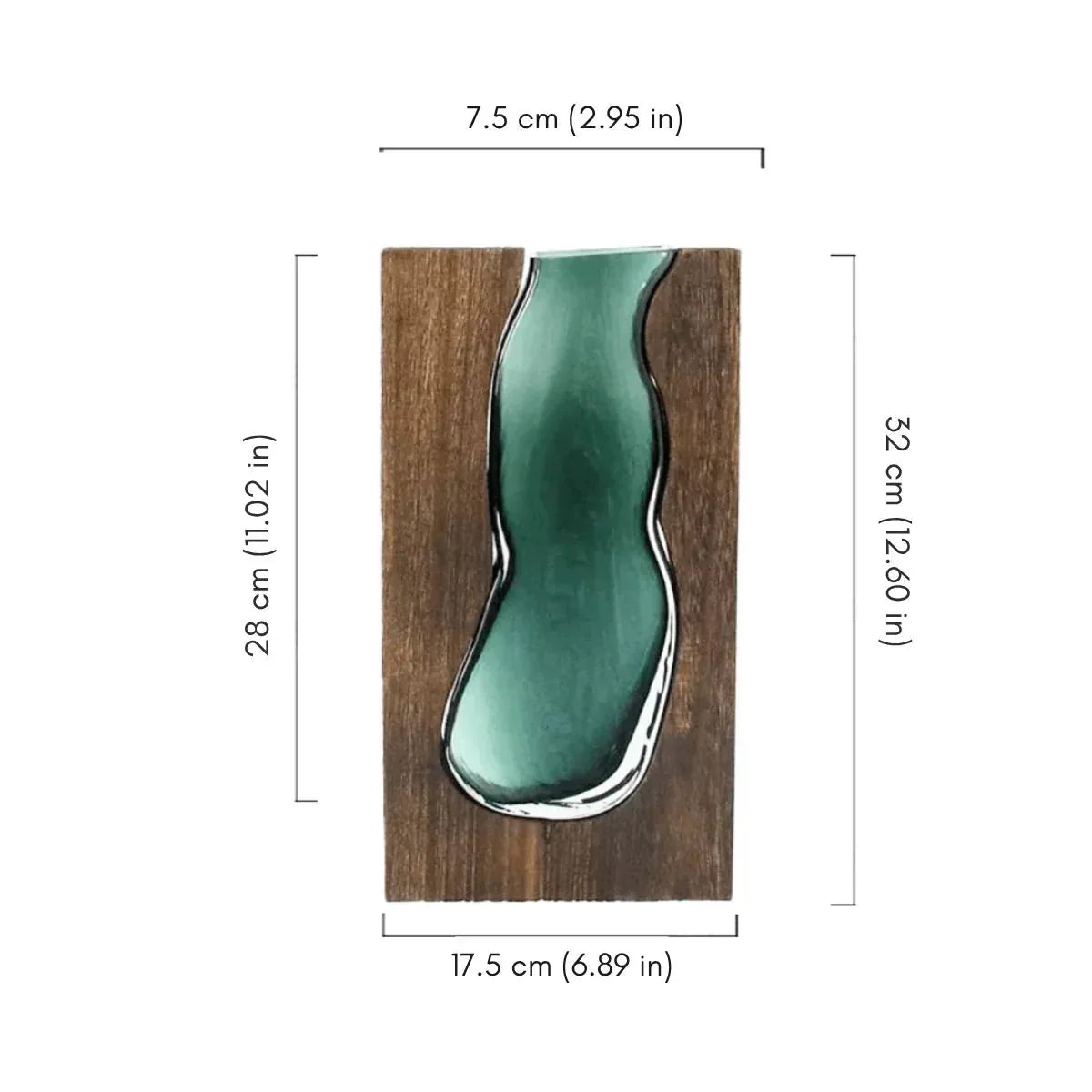 Decoratieve Vaas van Hout en Glas met Uitneembare Glasinzet