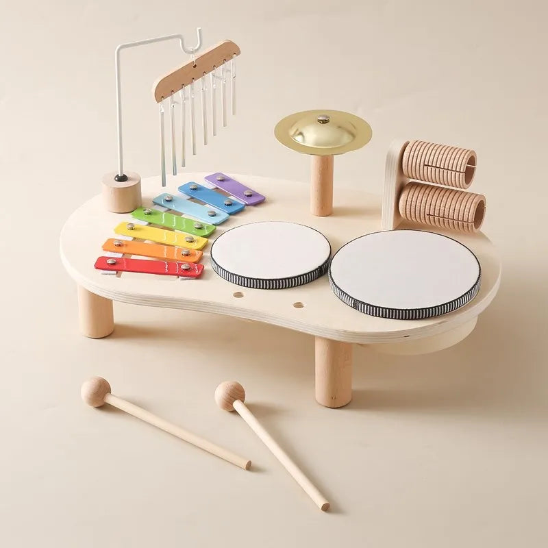 Montessori Muziekstation Met Houten Instrumenten Voor Creatief Speelplezier