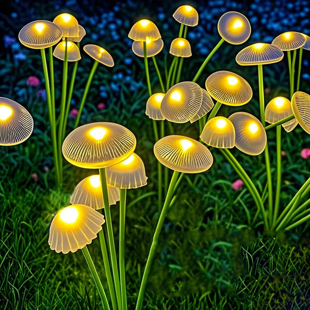 Solar Tuinlamp Met Bewegende Paddenstoelkoppen Voor Sprookjesachtige Tuinverlichting