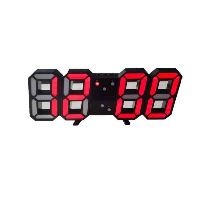 Digitale 3D LED Wandklok met Dimbare Verlichting