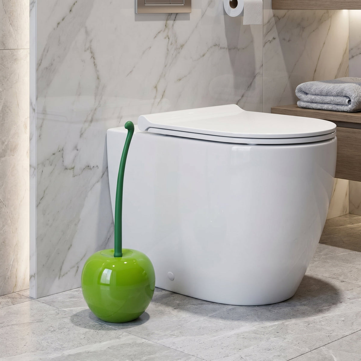 Toiletborstel Met Decoratieve Vorm En Compact Ontwerp Voor Nette Badkamers