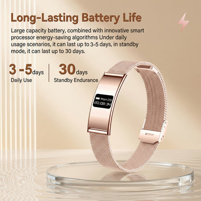 Ultradunne Smartwatch met 2,8 mm Behuizing, IPX8 Waterbestendigheid en Multifunctionele Gezondheidsfuncties