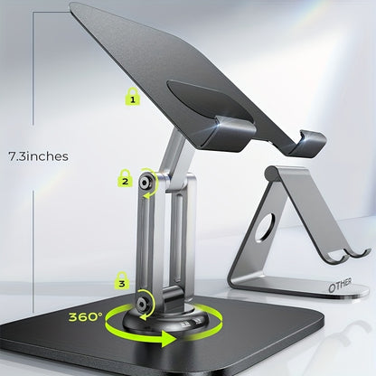 Heavy-Duty Tabletstandaard – Verstelbaar & 360° Roterend voor iPad, Laptop & Telefoon