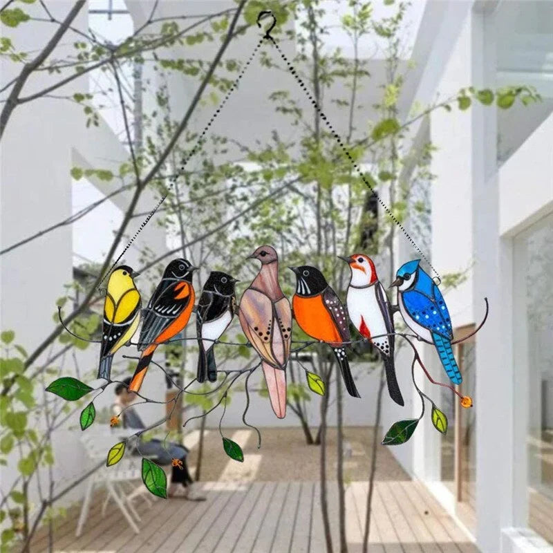 Glas-In-Lood Vogel Suncatcher Voor Licht En Decoratie