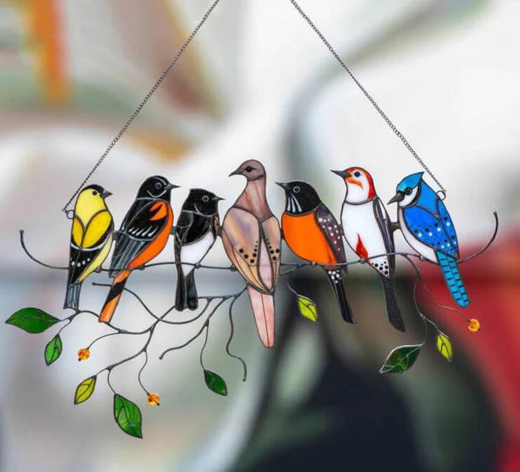 Glas-In-Lood Vogel Suncatcher Voor Licht En Decoratie