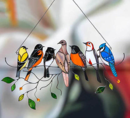 Glas-In-Lood Vogel Suncatcher Voor Licht En Decoratie