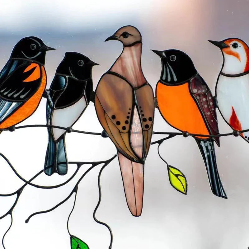 Glas-In-Lood Vogel Suncatcher Voor Licht En Decoratie