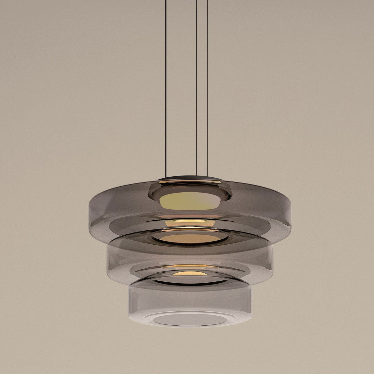 Gelaagde Glazen Hanglamp Met Tijdloos Minimalistisch Ontwerp