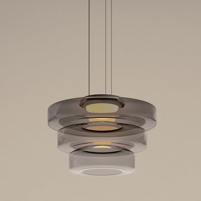Gelaagde Glazen Hanglamp Met Tijdloos Minimalistisch Ontwerp