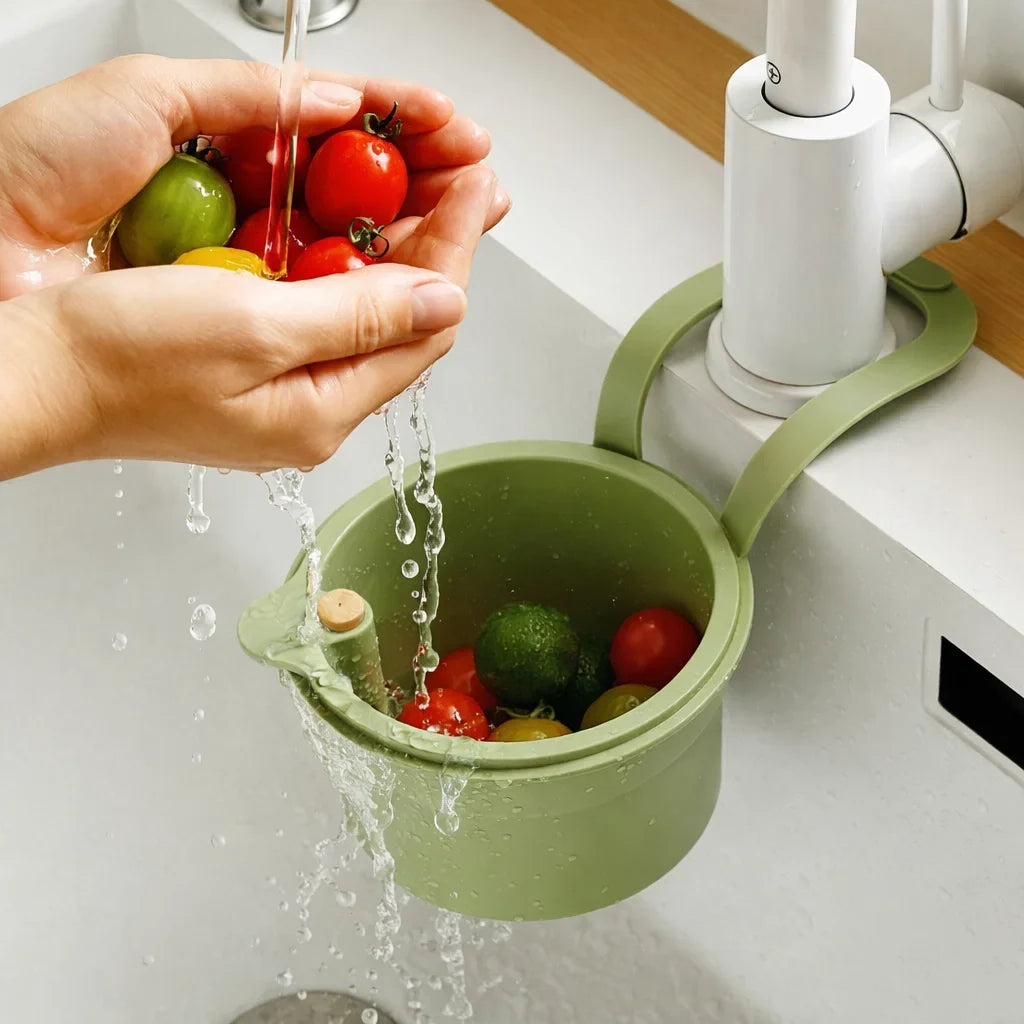 Afwaterkorf Voor Hygiënisch En Handsfree Afspoelen Bij De Kraan